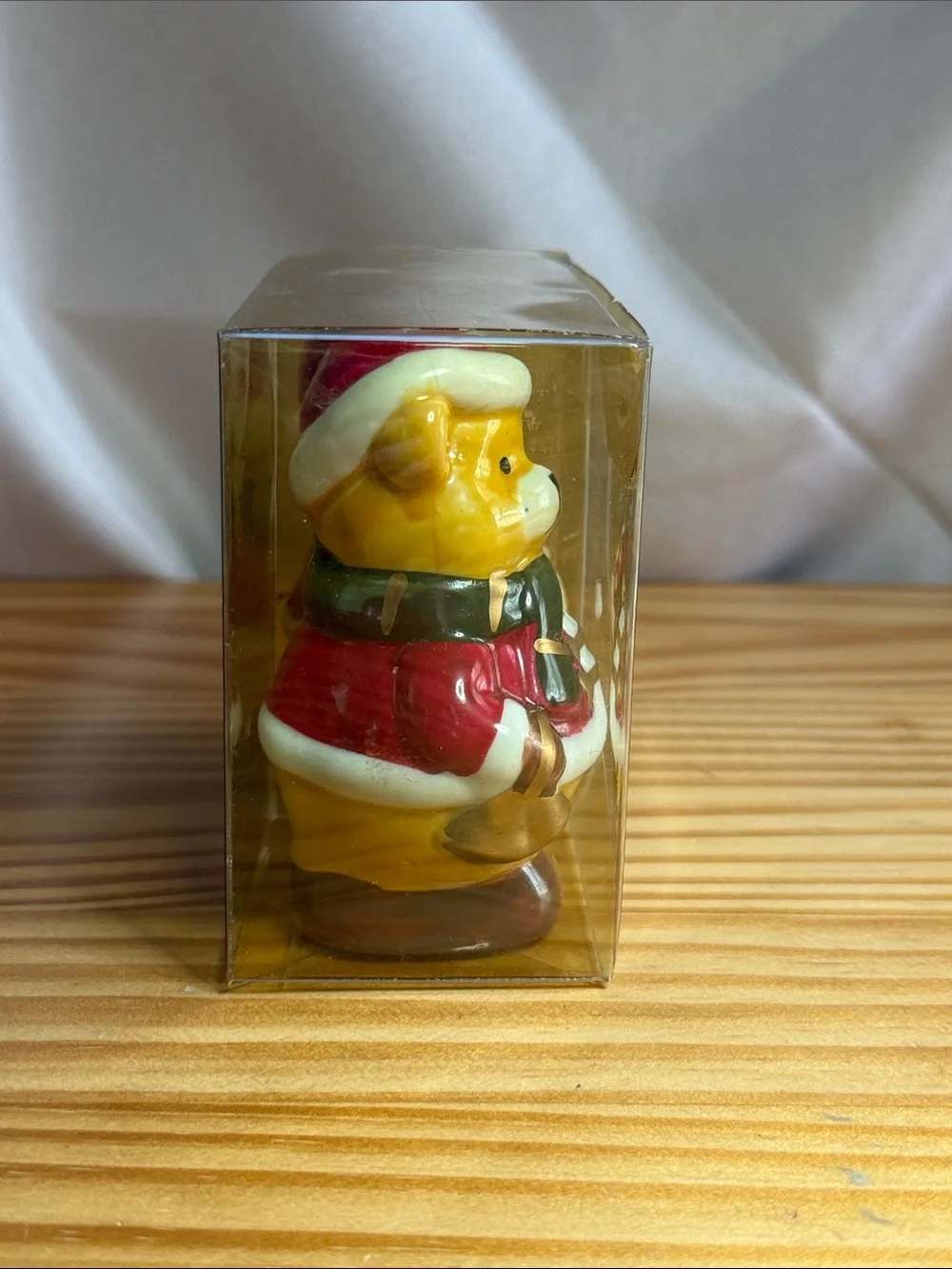 Vintage Christmas Teddy Bear Salt & Pepper Shakers Set NIB 3.75